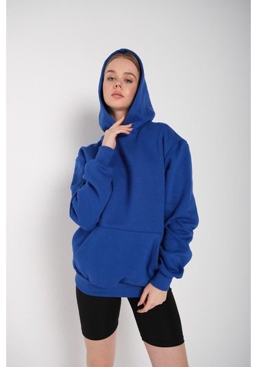 Kadın Füme Oversize Kapüşonlu Sweatshirt 000 Tw-Bskzswt Gri