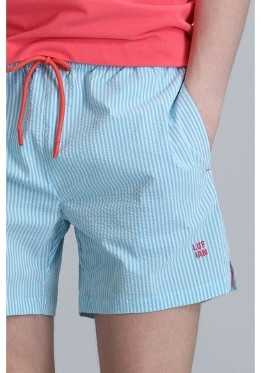 Lufian Erkek Strıped Deniz Şortu 111220087 Mavi