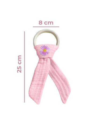 Pamuk Muslin Bebek Diş Kaşıyıcı Yıkanabilir Ahşap Desenli Pmb Pembe
