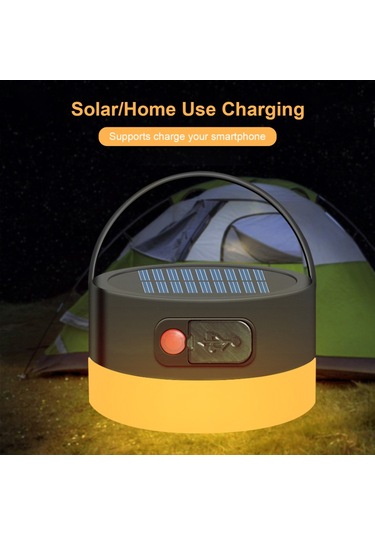 Açık Hava Güneş Kamp Lambası 8 Led Taşınabilir Şarj Edilebilir Su Geçirmez Çadır Işığı Acil Durum/kamp/dağcılık/balıkçılık/gece Pazarı İçin Çok Renkli