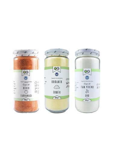 OG natural Organik Bebek Tarhanası, Bebek İrmiği, Pirinç Unu Seti +6ay