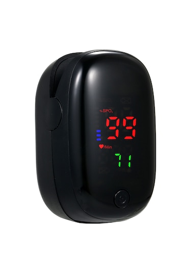 Vkemall Pulse Oksimetre Dijital Parmak Ucu Nabız Oksimetresi Led Ekran Parmak Ucu Oksijen Doygunluğu Art Siyah