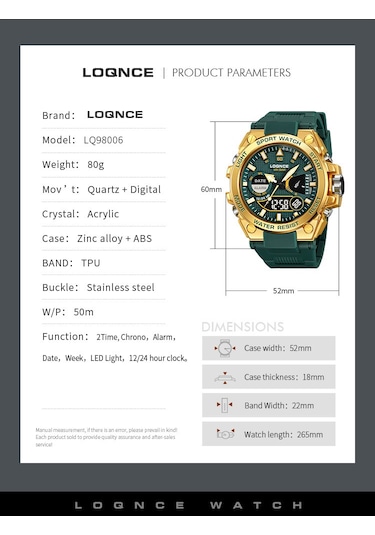 Loqnc 980061 Spor Çok Fonksiyonlu Erkek Saati Altın Ve Beyaz