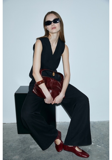 Lufian Asıa Kadın Lyocell Karışımlı Keten Pantolon Siyah Siyah 121190020100100 Siyah