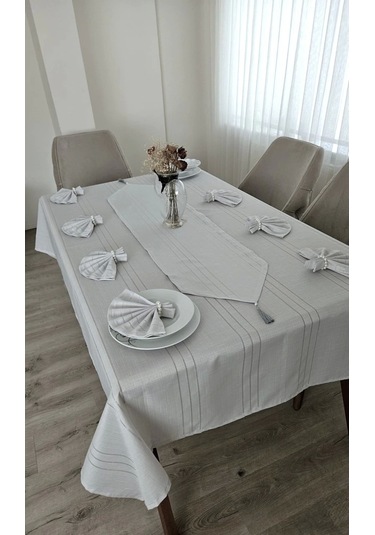 Nivemeshome Açık Gri 160 220 Colber Masa Örtüsü Açık Gri