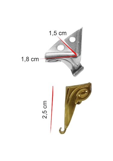 Kutu sandık köşe ve ayak süsleme seti vidalı sarı
