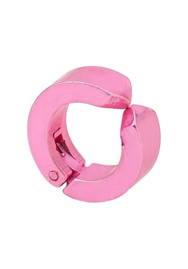 Pembe Adam Titanyum Çelik Kulak Klipsi Deldi Kulaklar Toka Olmadan Kadın Küpe Takı Pembe