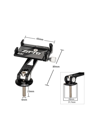 Ztto-sarsıntı Önleyici Bisiklet Telefon Tutucu Ayarlanabilir Y28960t Gri