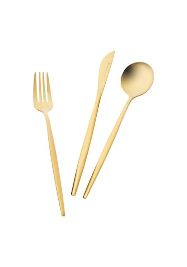 Karaca  Orion 30 Parça 6 Kişilik Çatal Kaşık Bıçak Takımı Matte Gold