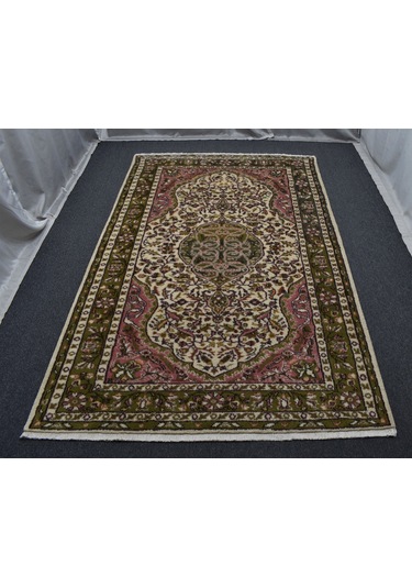 Zehra Abla Halı Yeni El Dokuma Nadide Göbekli Dallı Çiçekli Uşak Yün Salon Halısı 5662 Renkli