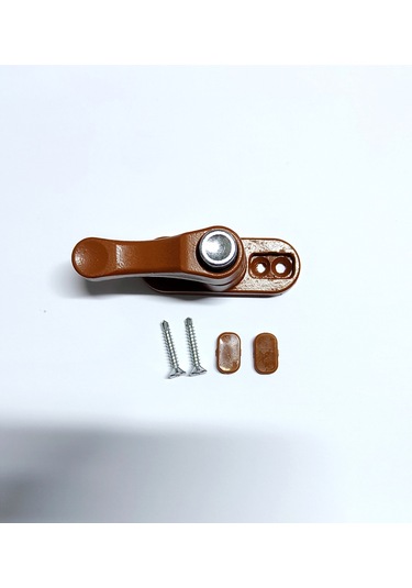 Düğmeli  Pvc Kaplama Pencere Metal Güvenlik Kilidi Açık Kahverengi
