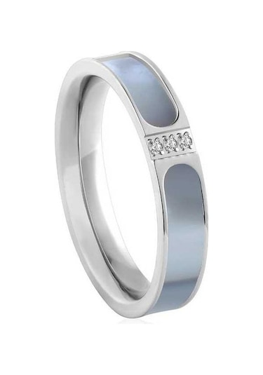 Novahub Moda Trendi 2 Renkli Gümüş Yüzük Alyans Seti, Lüks Nişan Takı Kadın İçin, 6/8/10/12/14/16 Gümüş Boyutu Gümüş