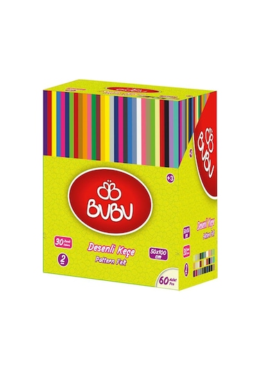Bu-bu Rulo, Desenli Keçe 60 Lı Kutu Bubu-kes002