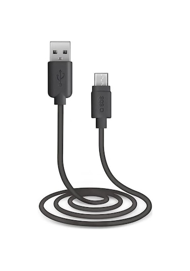 SBS 55468 LTHL200 MİKRO USB ŞARJ VE VERİ KABLOSU 1 MT. SİYAH