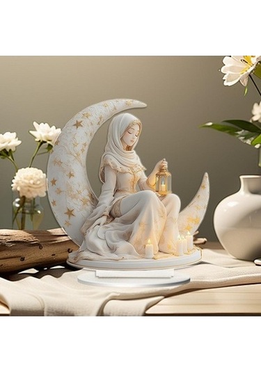 Lijinxu 2d Ay Peri Heykeli Koleksiyonları Yatak Odası Dolabı 18cmx20cm