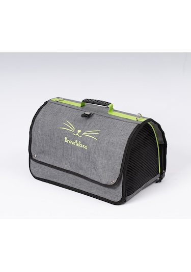 Brave Paws Perdeli Flybag Plastik Yırtılmaz Fileli Kedi ve Köpek Taşıma Çantası Havayolu Çantası
