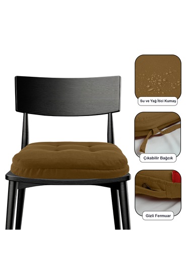 Xpermate Çift Kat Sandalye Minderi 42x42x8 Kahverengi