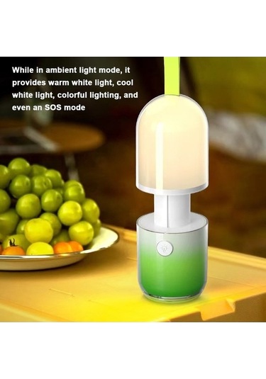 Pazly Yeşil Yürüyüş Su Geçirmez Şarjlı Led Kamp Lambası Gece Feneri Balıkçılık Acil 7 Yeşil Yeşil