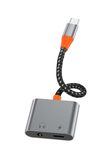 Lt10 Type-c To 3.5mm Aux Çevirici Ses Adaptörü Gri