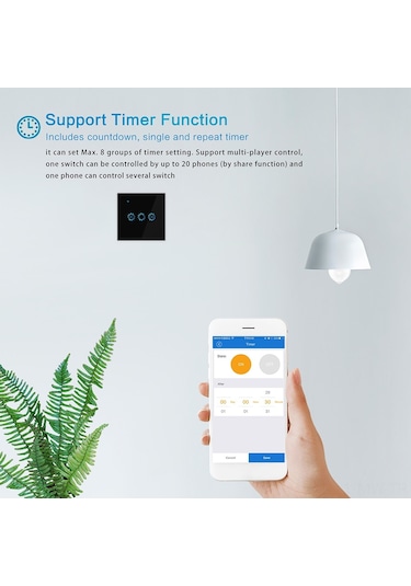 Moveevo Akıllı Wifi Dimmer Anahtarı - Uzaktan Kontrol, Ses Komutu Ve Zamanlayıcı İle Aydınlatma Yönetimi Beyaz