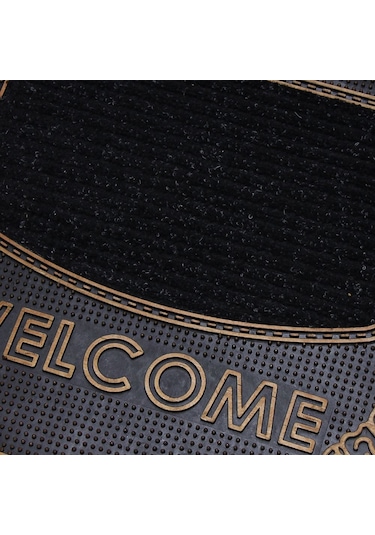 Welcome Yazılı Kauçuk Toz Tutucu Kapı Önü Paspası Rose