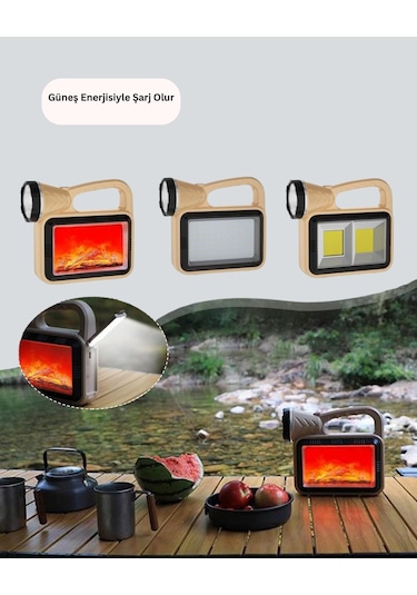 Alev Efektli Güneş Enerjili Lamba Su Geçirmez Çok Renkli