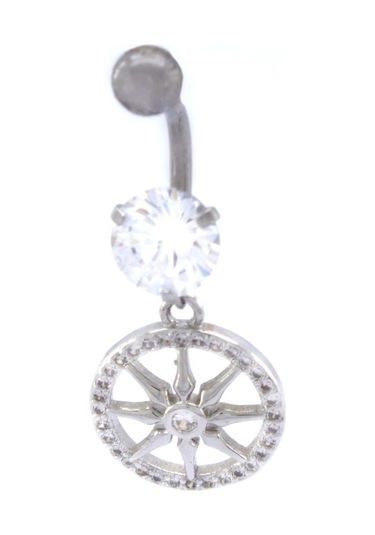 Ferizz 316l Çelik Zirkon Taşlı Yıldızlı Piercing Prc-133 Gümüş