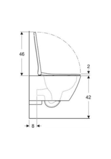 Geberit Smyle Square Rimfree Soft Asma Klozet Ve Kapak, Beyaz