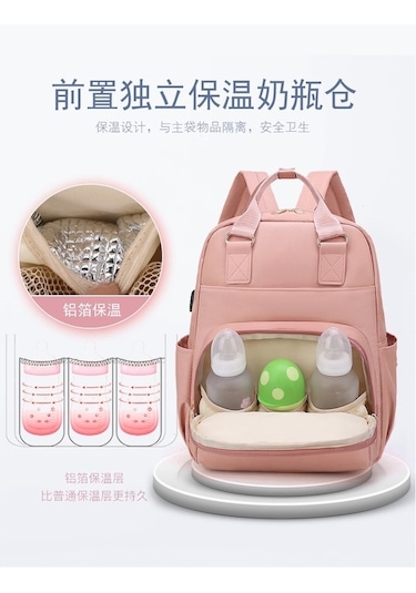 Çok Fonksiyonlu Anne Bebek Bakım Çantası Siyah