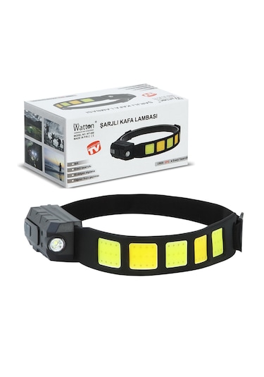 Watton Wt-066 Sensörlü Cob Xpg Led Kafa Lamba Siyah