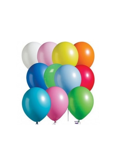 9a Balon Renkli 10'lu Atom Balon Klasik Balon 10 Adet Karışık Renkli