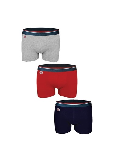 John Frank Marine 3'lü Erkek Boxer Jf3bm10 Çok Renkli