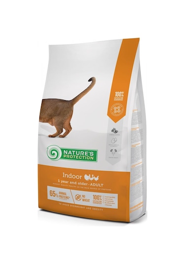 Nature's Protection Indoor Düşük Tahıllı Kümes Hayvanlı Yetişkin Kedi Maması 2 KG