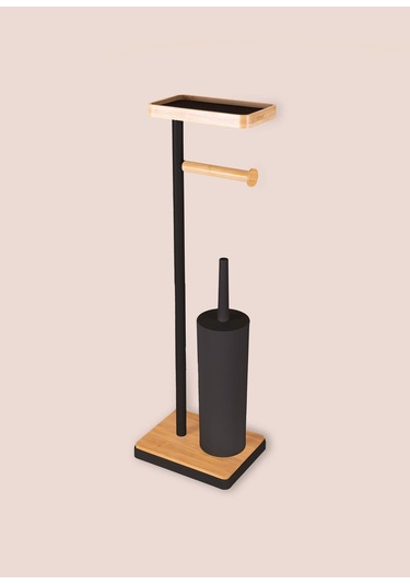 The Mia Tepsili Ve Fırçalı Tuvalet Kağıdı Standı Siyah 759 Siyah