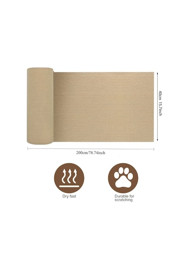 Honeybeeshop Kedi Tirmalama Koruyucu Kendinden Yapışkanlı Mobilya Koruyucu Khaki 15 75x78 74inch Gri Koltuk Kapı Kedi Ağacı Rafı