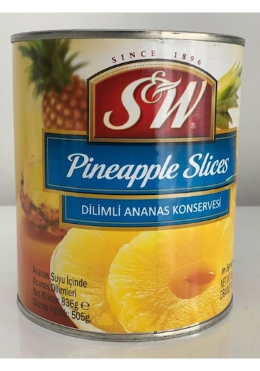S&W Dilimli Ananas Konservesi 836 G