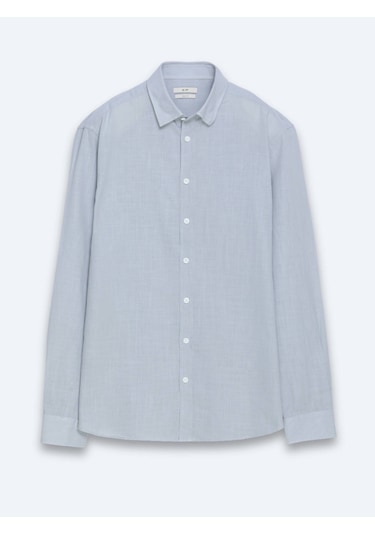 Kip Gri Regular Fit Dokuma Casual %100 Pamuk Gömlek