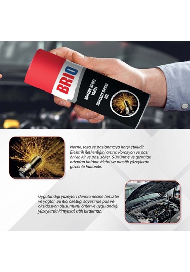 Brio Elektronik Kart Devre Kontak Yağlı Temizleyici Sprey 200 ML 2 Adet