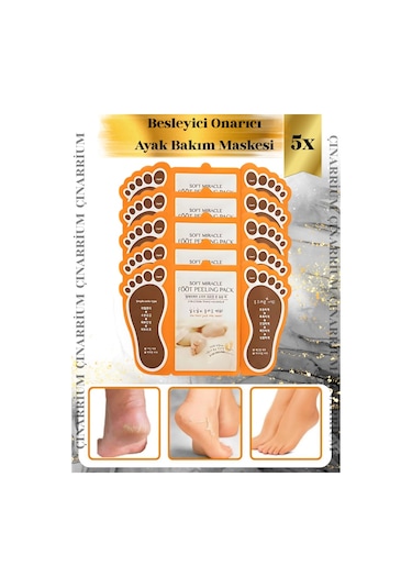 Ayak Peeling Maskesi 5 Li Soyulma Etkili, Ölü Deri Temizleyici Ve Pürüzsüzleştirici Bakım