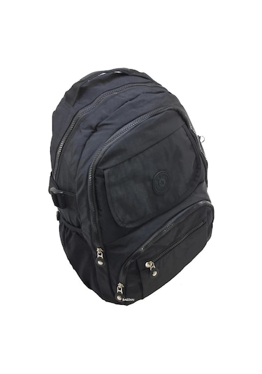 Baginn Kadın Sırt Çantası Çok Cepli Yağmur Geçirmez Hafif Kumaş Sırt Çantası Bordo Renk Siyah