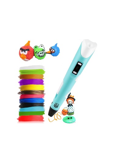 Mavi 3D Kalem Yazıcı+25 Renk 100 Metre (25X4Metre) Pla Filament