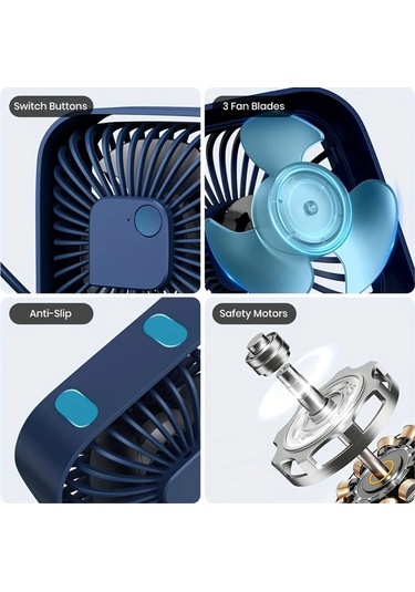 Boatshop1 Topk Mini Masa Fanı Pembe 3 Hız 4 İnç Usb Taşınabilir 360 Dönebilen Sessiz Masaüstü Fanı Ev Ofis