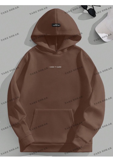 Y2k Trend Sezon Unisex Retro Sweatshırt Kapşonlu Kod 1662 Trz1431 Kahverengi
