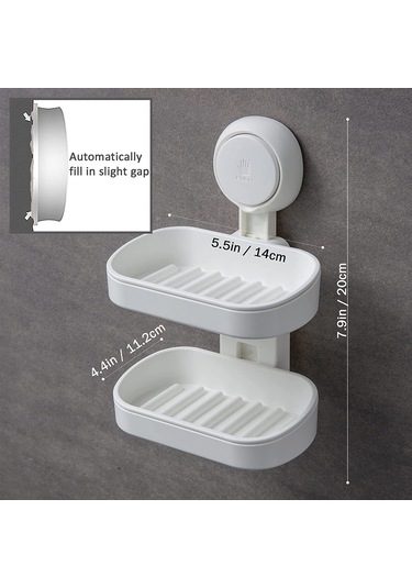 Fosenze Banyo İçin Çift Katlı Sulama Özelliği Saçma Dairesiz Duvar Montajlı Sabun Tutucu - Plastik Malzeme, 5kg Yük Kapasitesi Beyaz