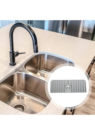 Siyah Çok Fonksiyonlu Silikon Mutfak Drenaj Mat Sıçramaya Dayanıklı Musluk Drenaj Mat Kaymaz Katlanabilir Lavabo Yüzey Koruyucu