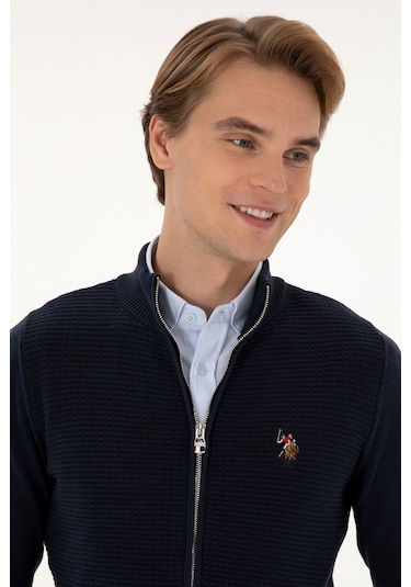 U.s. Polo Assn. Erkek Lacivert Hırka Triko 50307800-vr033 Lacivert