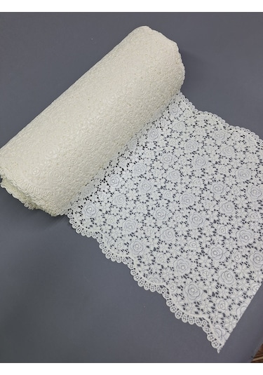 Pvc Küpür Dantel Raf Ve Dolap Örtüsü Runner Krem 35 Cm Eninde Kprl35-4 35 X 100