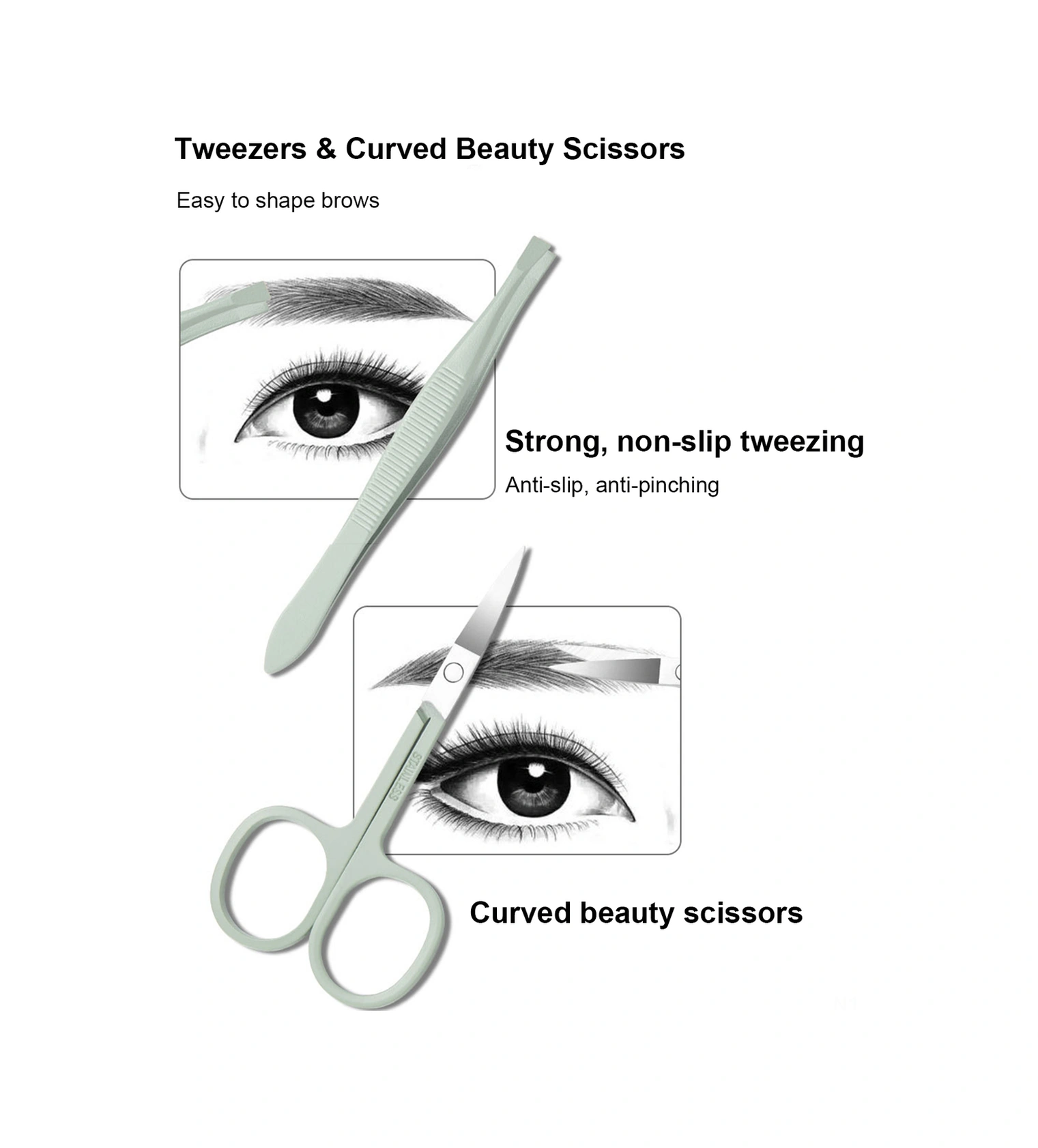 Yaleker Stainless Steel Manikür Takımı - 12 Parça Çekiçli Pedi Kiti, Farklı Renk Seçenekleriyle Tırnak Bakımı Seti Yeşil