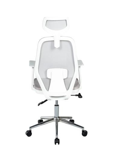 Ofisbazaar Dali Beyaz Fileli Yönetici Koltuğu Ergonomik Başlıklı Ofis Koltuğu Gri Gri