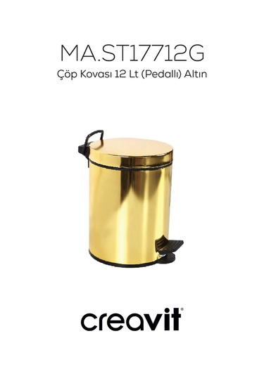 Creavit Çöp Kovası 12 Lt Pedallı Altın